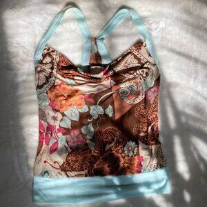 Vintage Baby Phat Floral Paisley Halter Tank Top Blouse | Kimora Lee Simmons